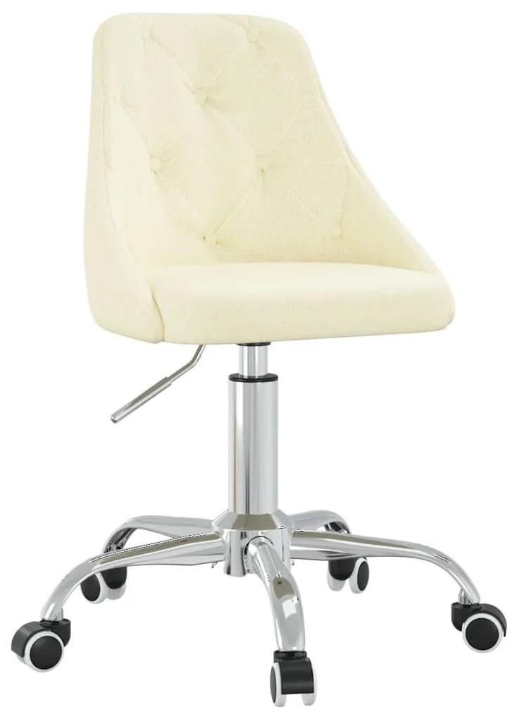 vidaXL Kantoorstoel draaibaar stof crèmekleurig