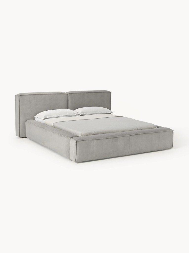 Gestoffeerd corduroy bed Lennon met opbergruimte