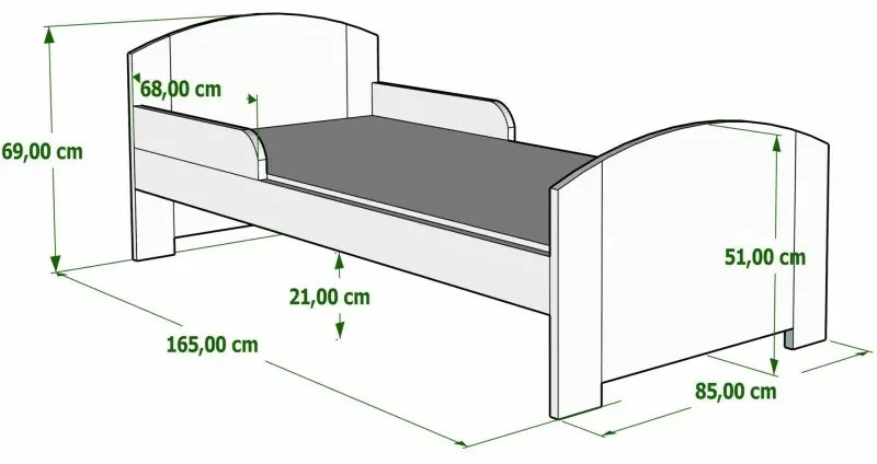 Kinderen Grijs Kinderbed - Rio 5059914087343 Children's Beds Home, 160x80, Twee kleine, Matras van schuim/latex van 10 cm Children's Beds Home Dennenh