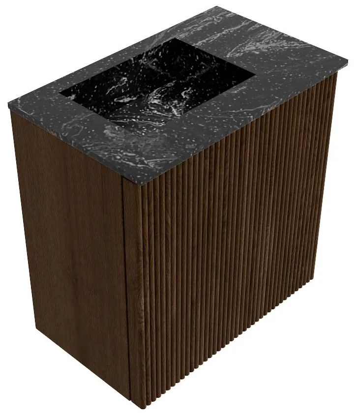 Mondiaz Joya DLux 40cm toiletmeubel walnut met wastafel faye links zonder kraangat lava