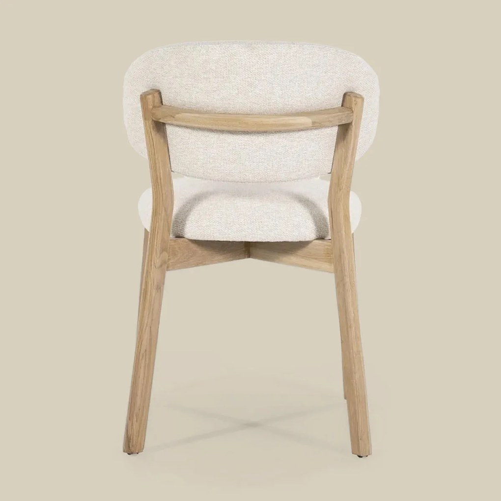 Eleonora Mikky Luxe Eetkamerstoel Eiken Beige En Stof