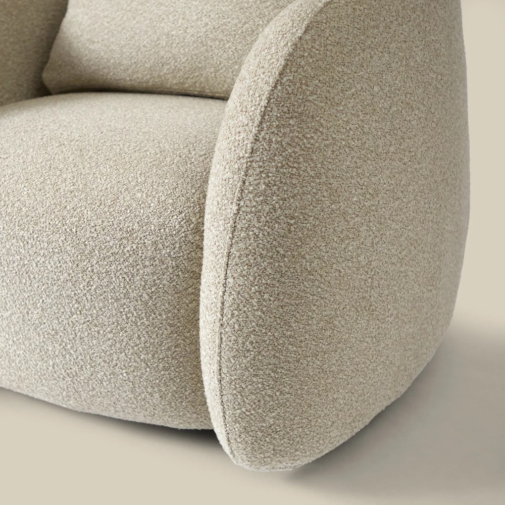 Ronde Fauteuil Beige Stof