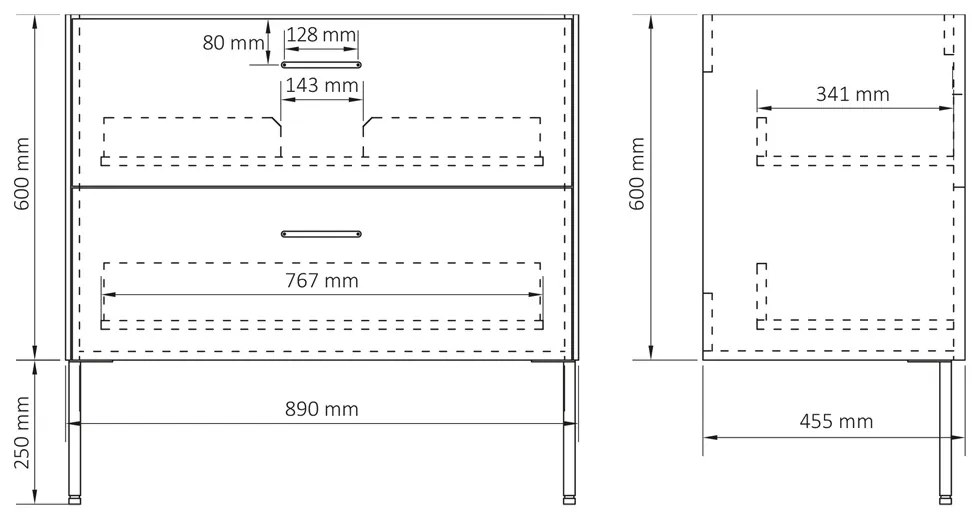 Differnz legs onderkast 90cm groen