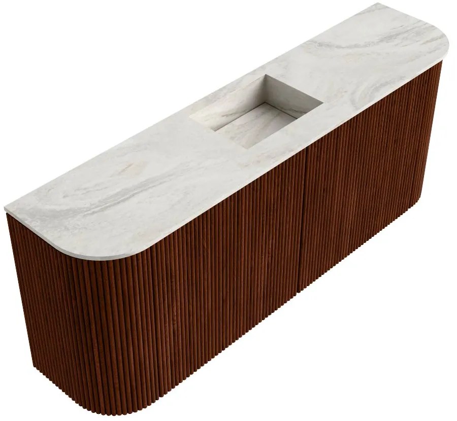 Mondiaz Joya DLux 105cm toiletmeubel ronding links/rechts ruby met wastafel faye midden zonder kraangat ostra