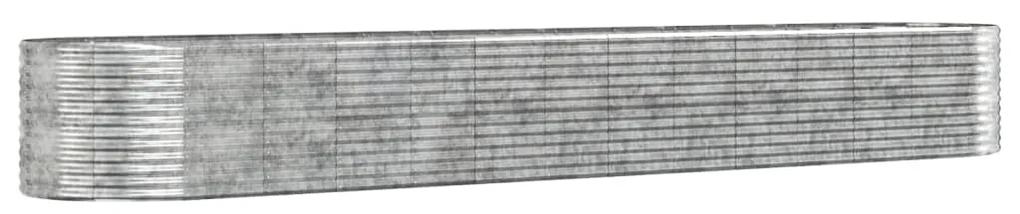 vidaXL Plantenbak 554x100x68 cm gepoedercoat staal zilverkleurig