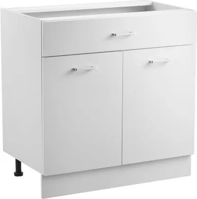 VEVOR witte onderkast, keukenkast met lades (800 x 475 x 816 mm), ladekast, zelf te monteren kast met soft-close deuren en verstelbare plank, voor thuis en op kantoor