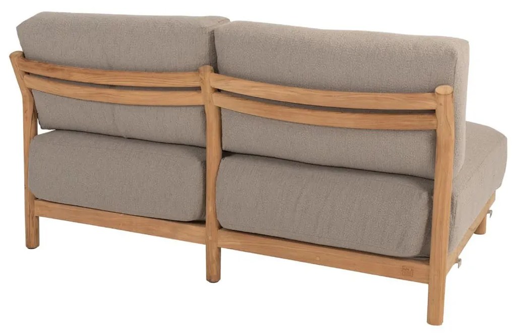 4 Seasons Outdoor Marie chaise loungeset teak met loungestoel en Finn tafels SALE Loungeset taupe weerbestendig