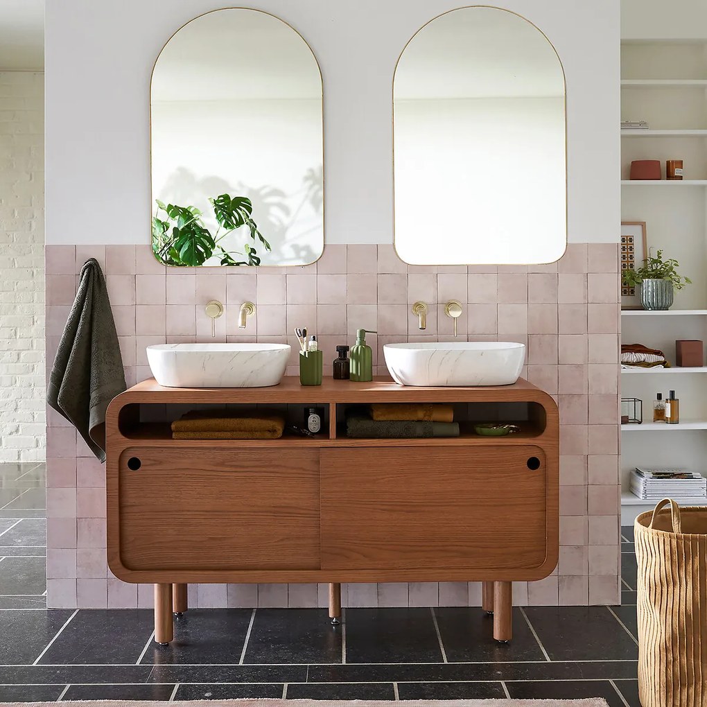 Vintage meubel met dubbele wastafel, PALMO