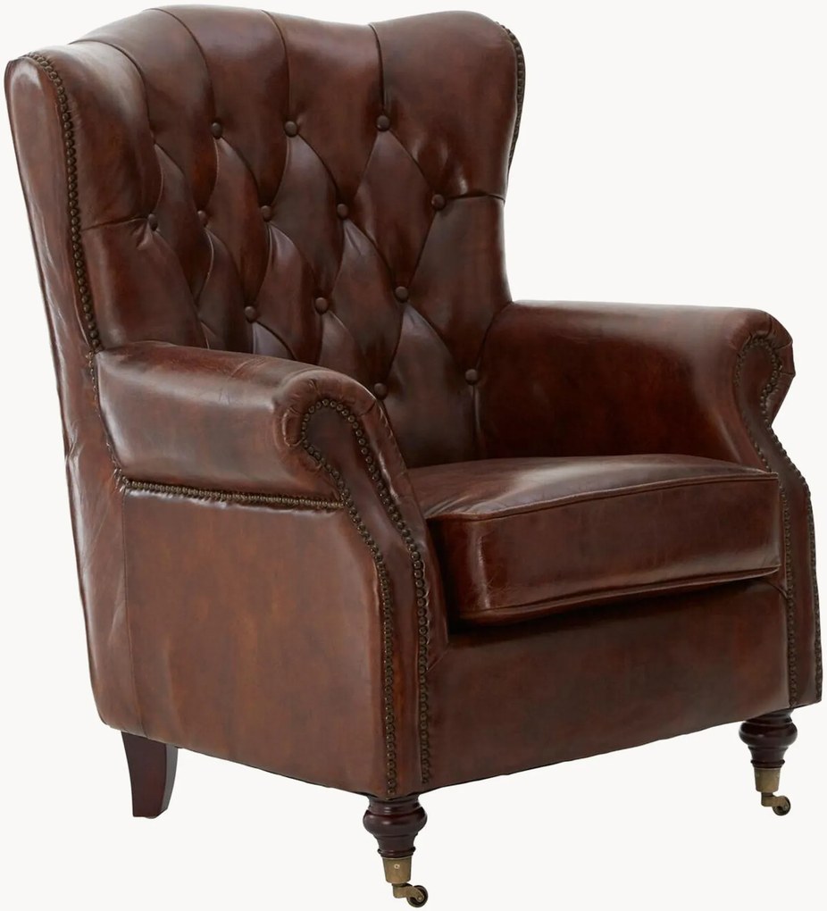 Wielbare leren fauteuil Victor