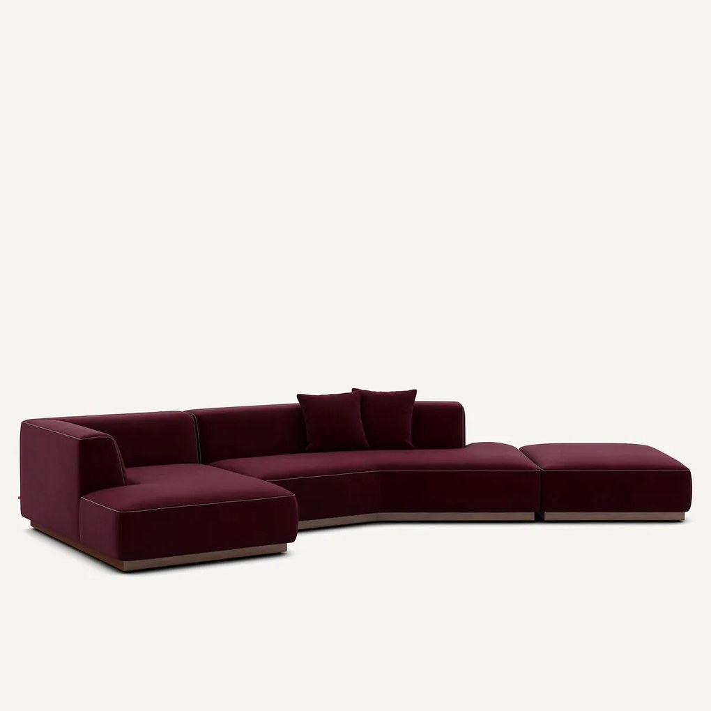 Open hoekbank links XL fluweel, Jacopo