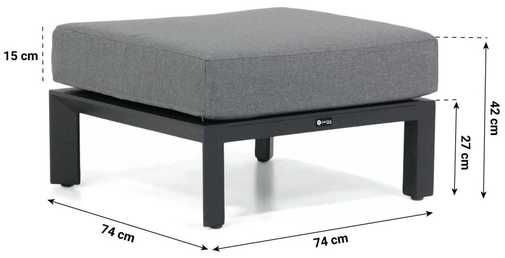 Dining Loungeset 5 personen Aluminium Grijs Santika Furniture Santika Cinta