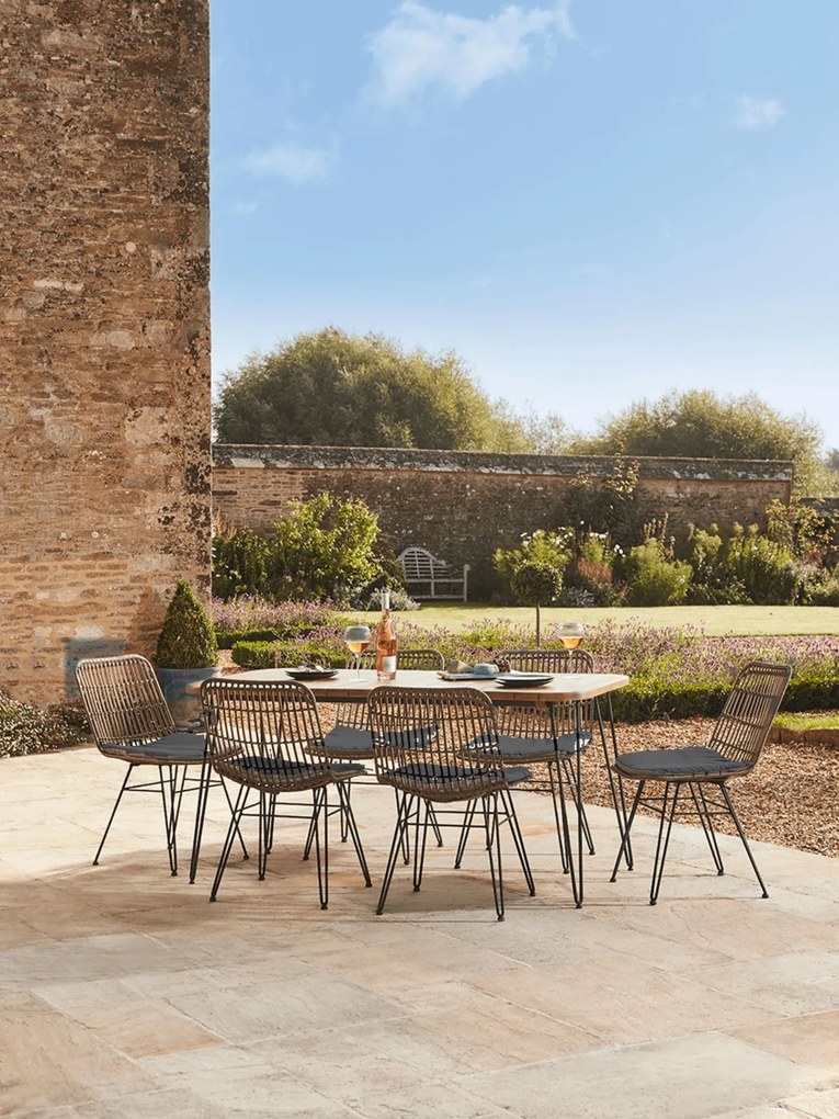 The Outsider Dining tuinstoel - Flamingo - Wicker - Aluminium - Zwart - The Outsider