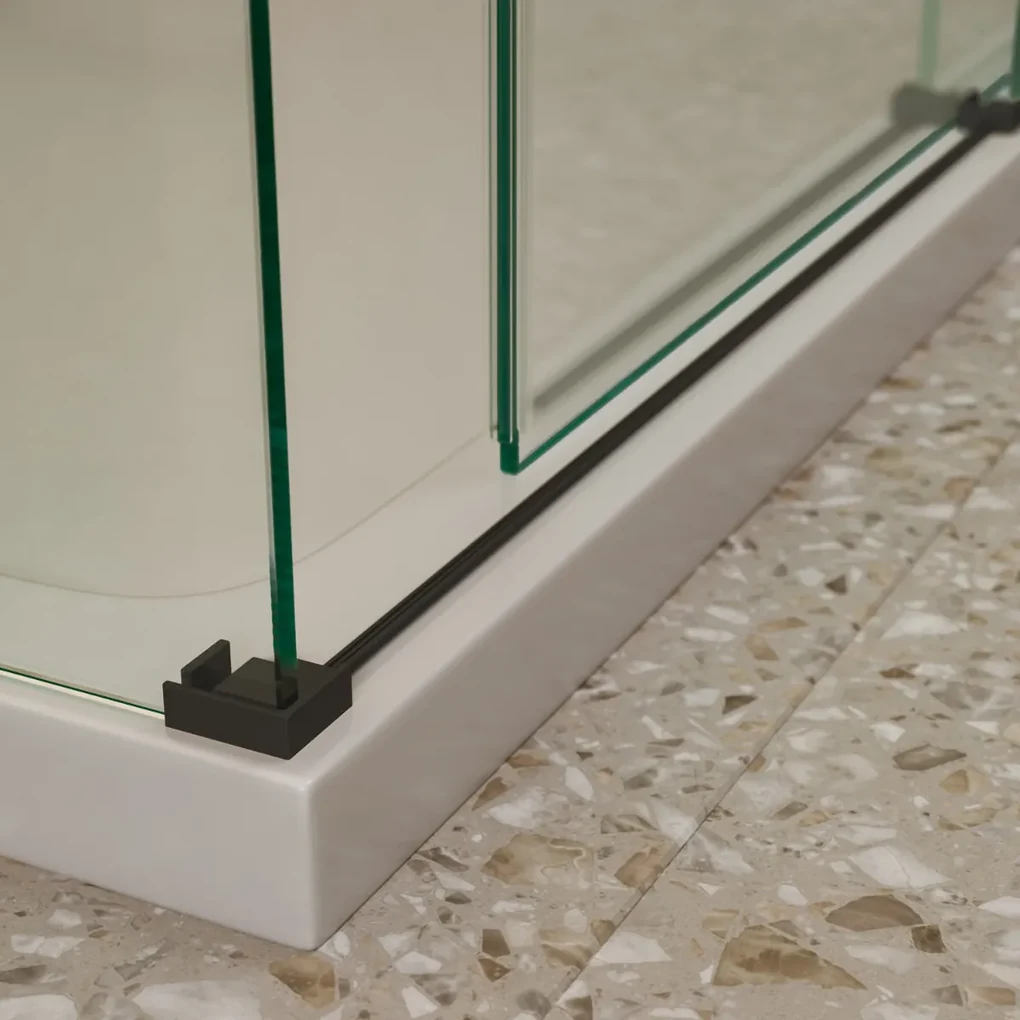 Saniclear Supreme douchecabine 110x100cm dubbelzijdig anti-kalk zwart