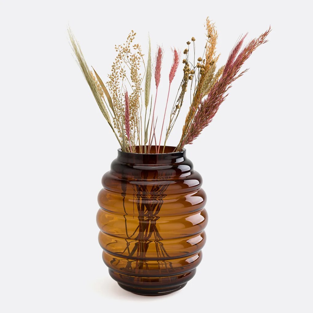 Vaas in glas H25 cm, Mukita