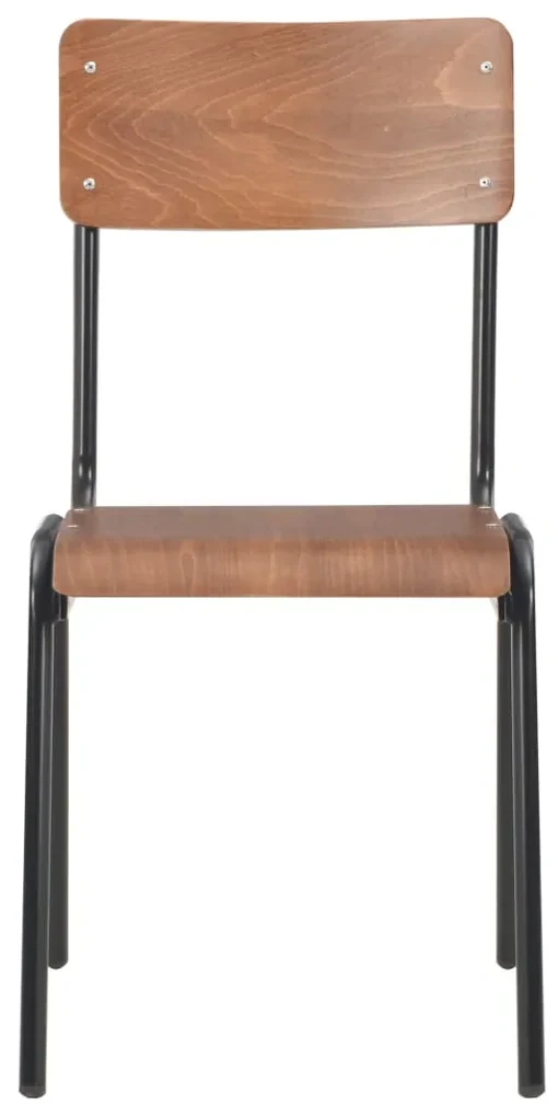 vidaXL Eetkamerstoelen 2 st massief multiplex staal bruin