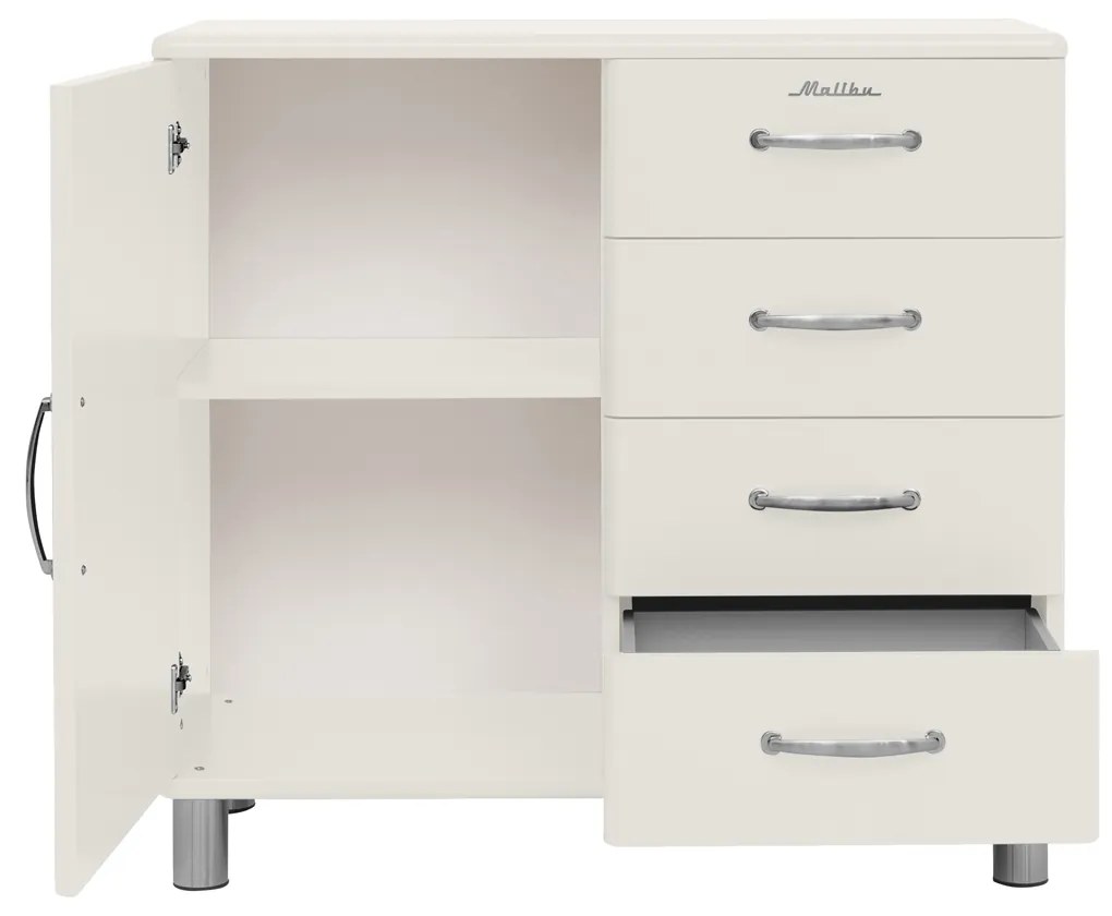 Tenzo Malibu Retro Dressoir Small Wit - 98x41x92cm.