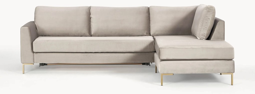 Fluwelen slaapbank Luna (3-zits) met matras