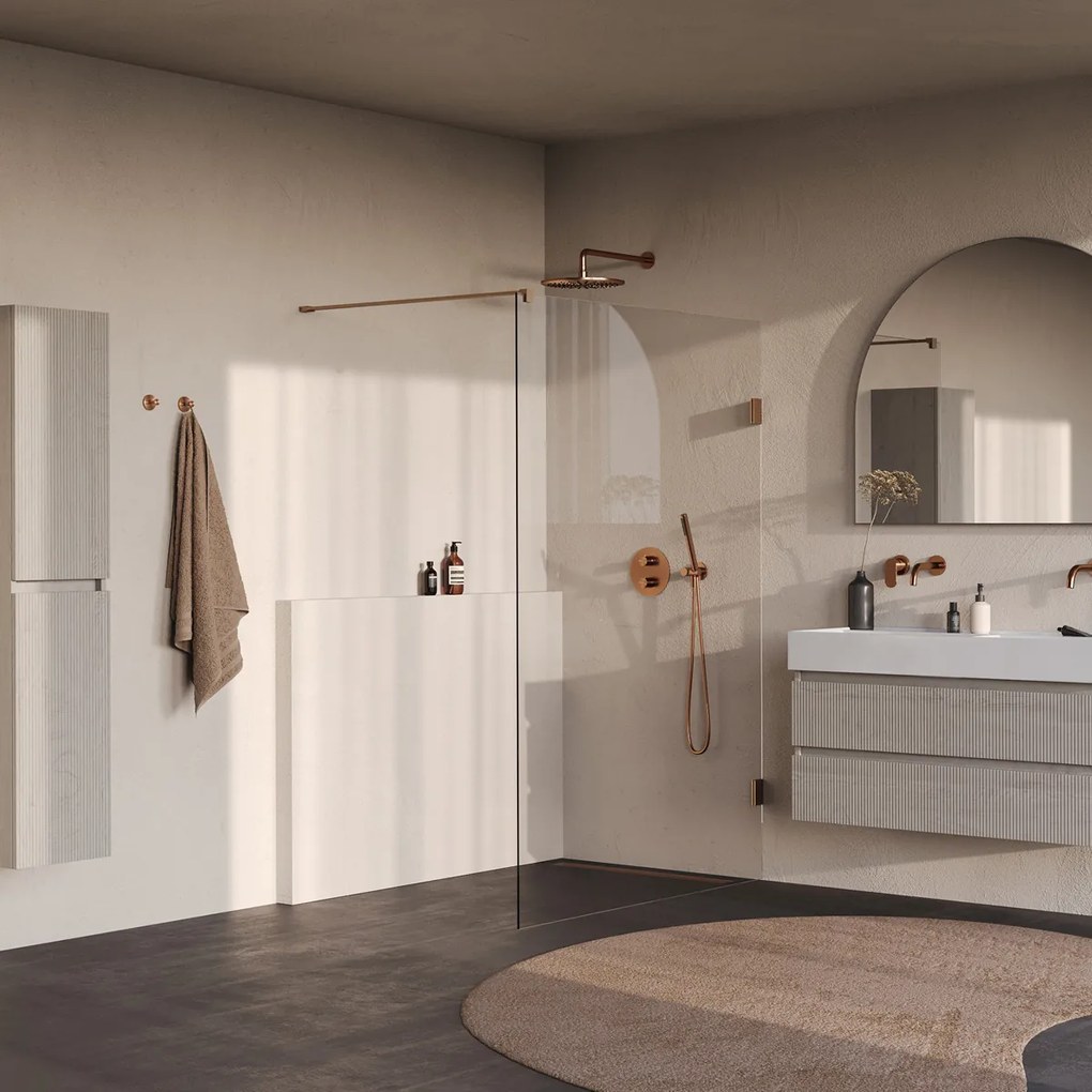 Brauer Void profielloze inloopdouche 140cm koper geborsteld PVD