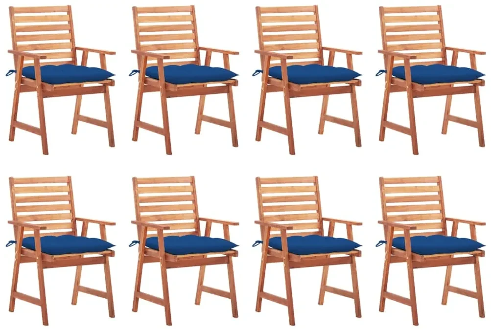 vidaXL Tuinstoelen 8 st met kussens massief acaciahout