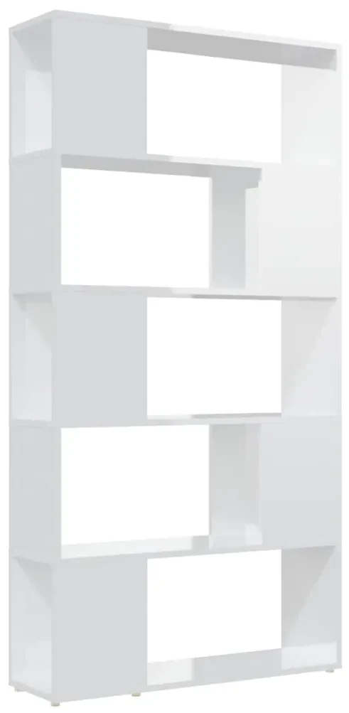 vidaXL Boekenkast/kamerscherm 80x24x155 cm spaanplaat hoogglans wit