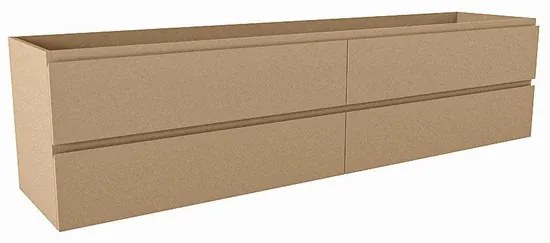 Mondiaz HAY wastafelonderkast - 200x45x50cm - 4 lades - uitsparing links en rechts - softclose - Oro M45185Oro