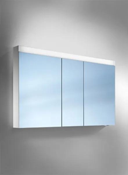 Schneider PataLine spiegelkast met LED verlichting met 3 deuren (60/30/60) 150x76x12cm met gl. planchets en accessoire box wit 161150