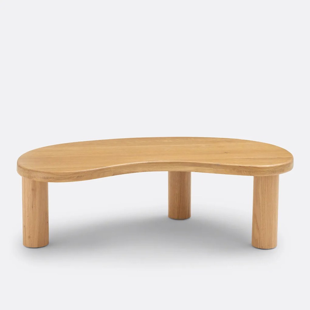 Organische salontafel, massief eiken, lengte 118 cm, RODI