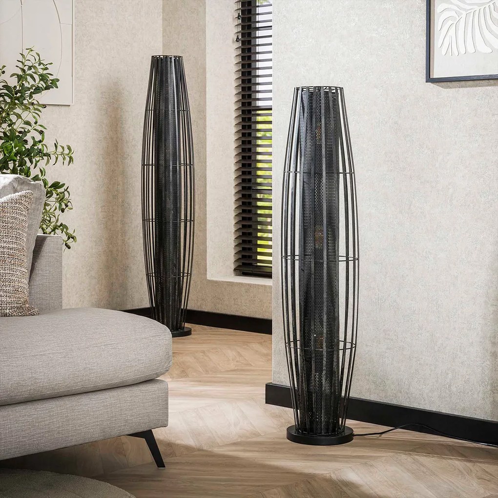 Staande Vloerlamp Zwart Metaal 150 Cm