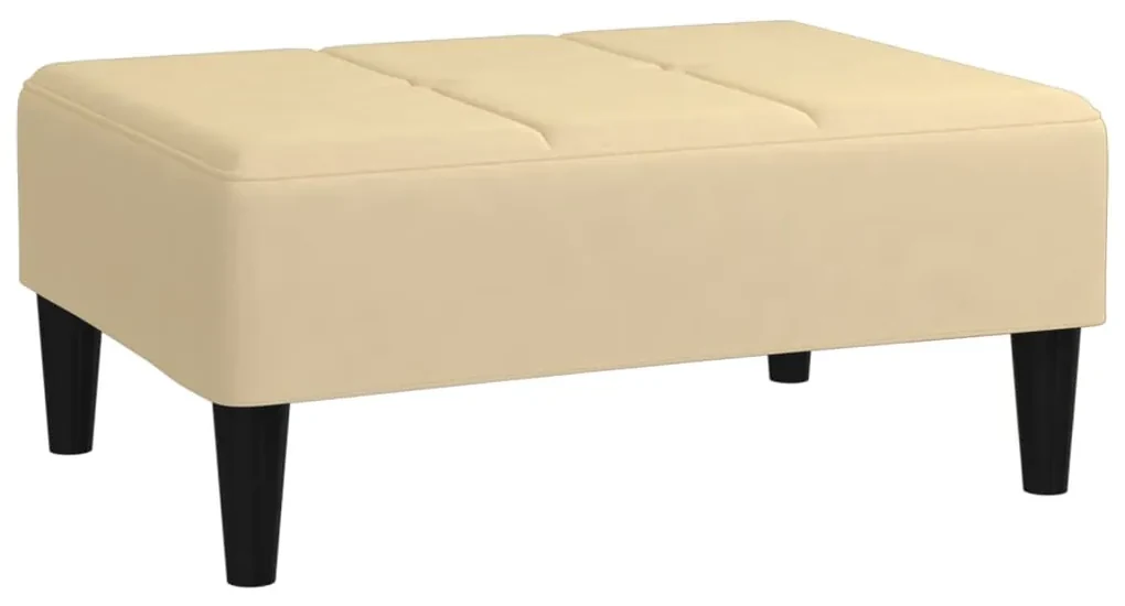 vidaXL Voetenbank 78x56x32 cm fluweel crèmekleurig