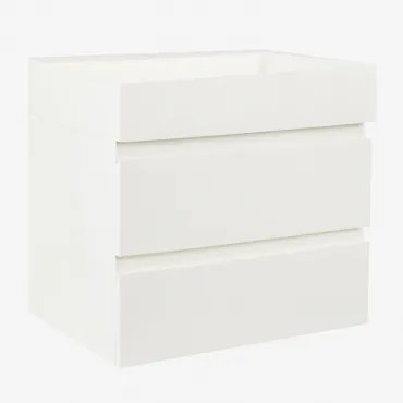 Badkamermeubelset Van Hout En Essenhoutfineer Met Geïntegreerde Wastafel Ona Wit & Spiegelloze & Zonder Kraan & ↔︎ 60 Cm - Sklum