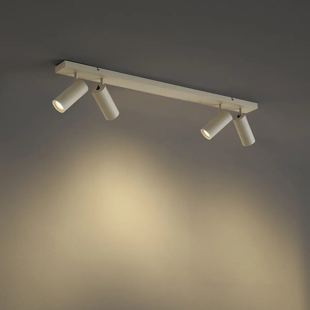 Moderne plafondspot beige 4-lichts verstelbaar - Renna
