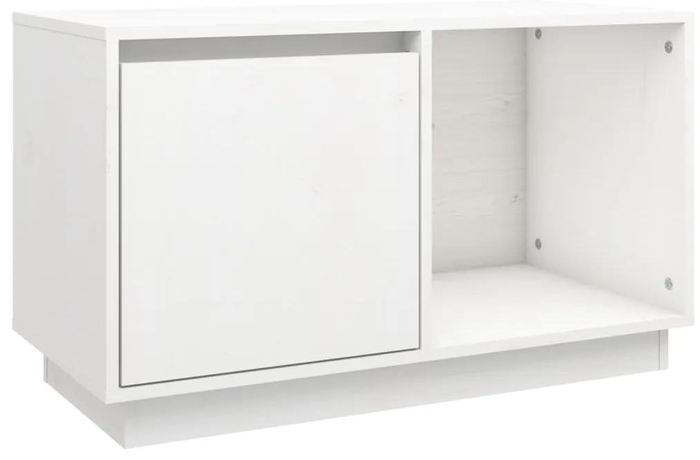vidaXL Tv-meubel 74x35x44 cm massief grenenhout wit