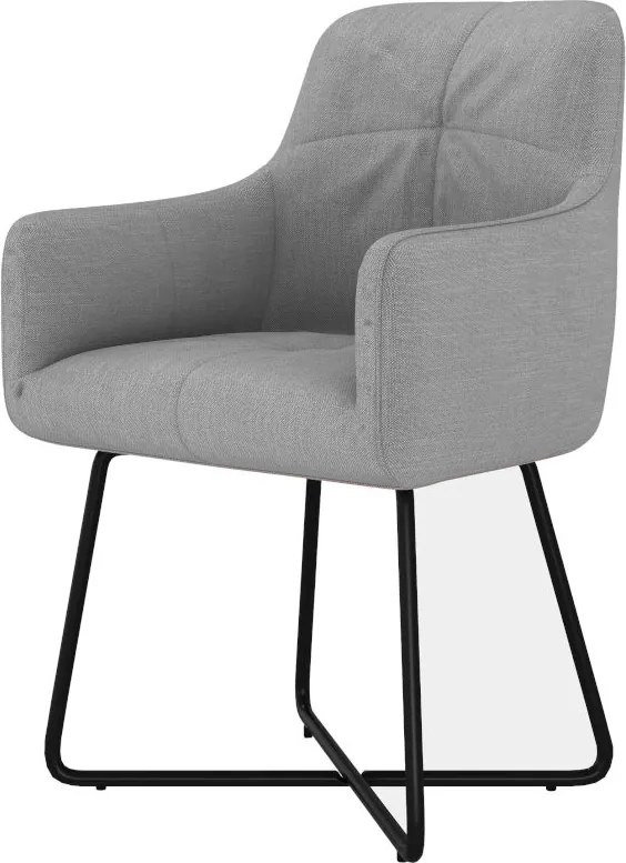 Eetkamerstoel - Arne - stof Bjorn grof geweven lichtgrijs