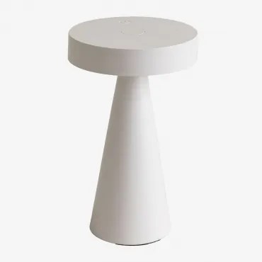 Draadloze Led-tafellamp Voor Buiten Van Ijzer Catinca Wit - Sklum