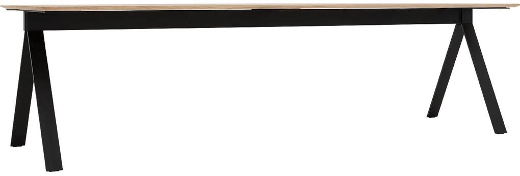 Goossens Excellent Eettafel Floyd, Semi rechthoekig 300 x 100 cm met split