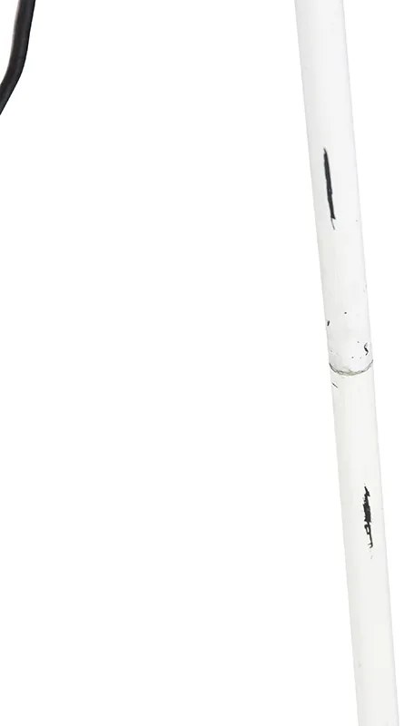 Landelijke vloerlamp tripod bamboe met wit - Canna Diamond
