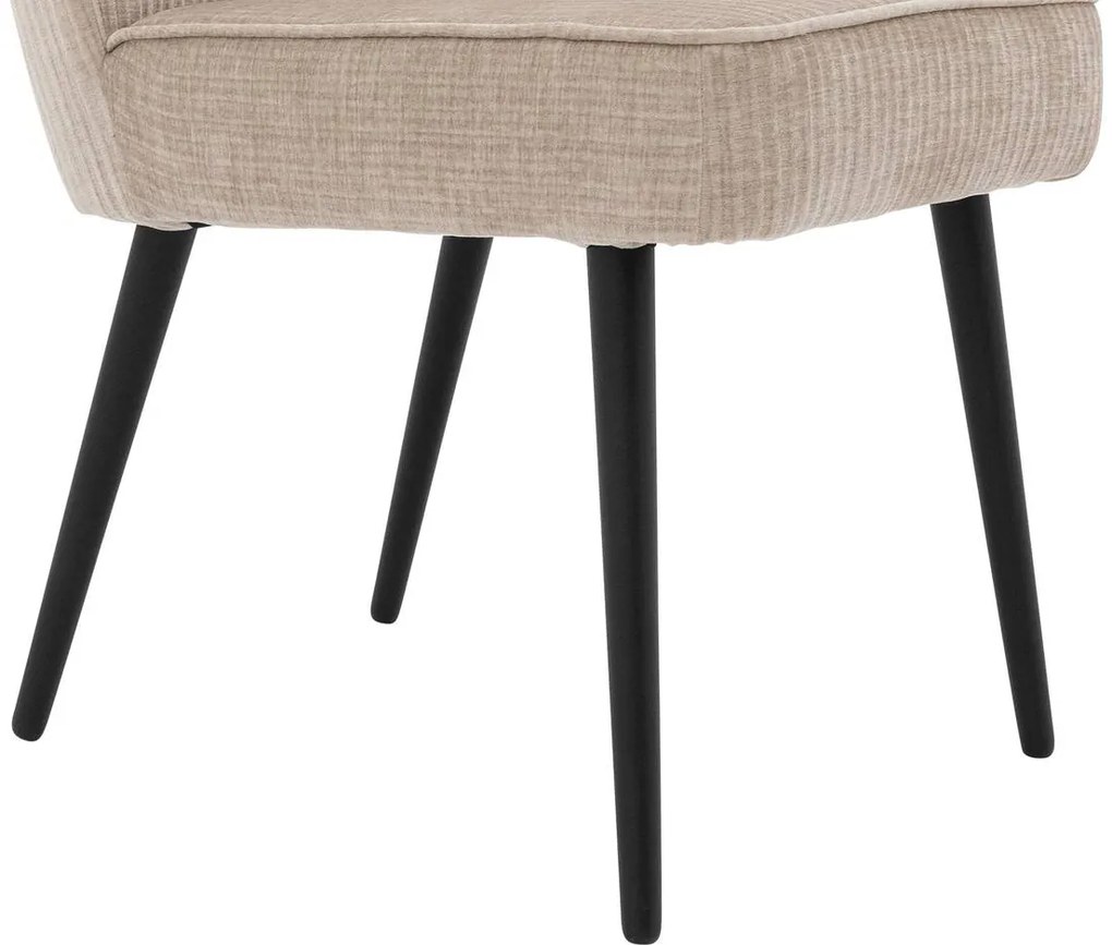 Goossens Eetkamerstoel Rob beige stof leuning, urban industrieel