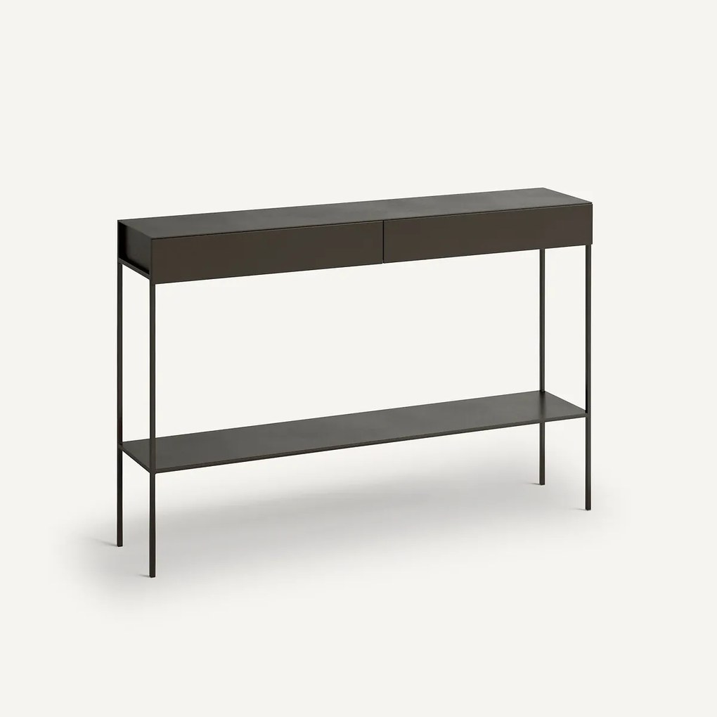 Wandtafel dubbel plateau, staal, used effect, Fébée