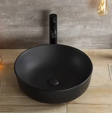Saniclear Pura waskom 42cm wastafel mat zwart