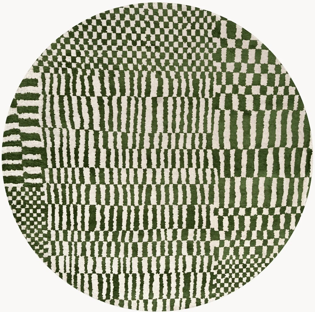 Rond jacquard in- & outdoor vloerkleed Berber, wasbaar