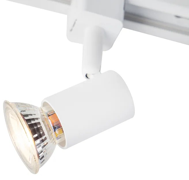 Modern railsysteem met 5 Spot / Opbouwspot / Plafondspots wit 1-fase - Iconic Jeany Modern GU10 Binnenverlichting Lamp