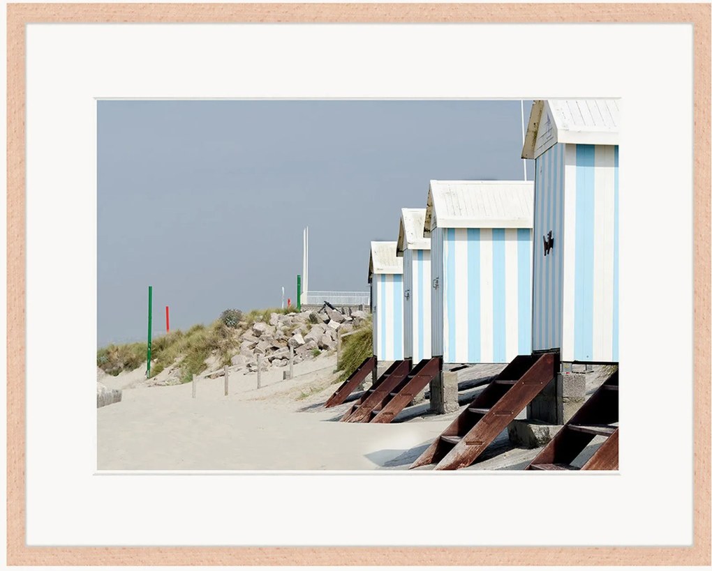 Ingelijste digitale print Beach Huts At Hardelot