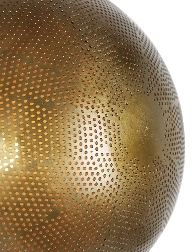 Industriële vloerlamp brons met hout verstelbaar - Haicha