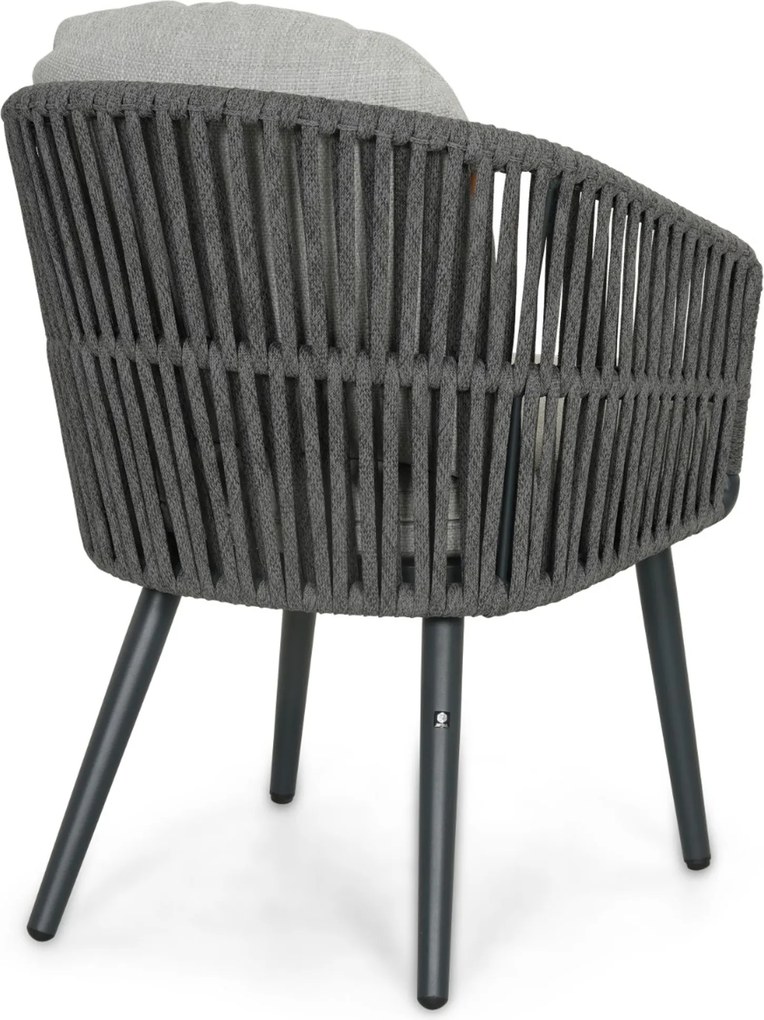 Tuinset Ronde Tuintafel 4 personen 120 cm Rope Grijs Santika Furniture Santika