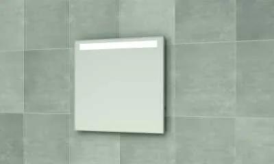 Wandspiegel met horizontale TL-verlichting 75x70 cm