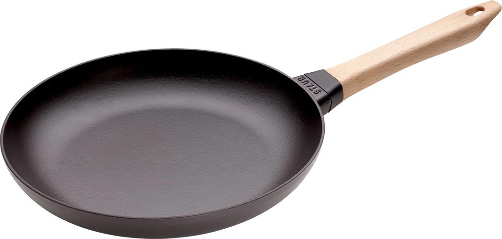 Staub Pans Koekenpan met houten handvat 28 cm, Zwart - Pans - Staub