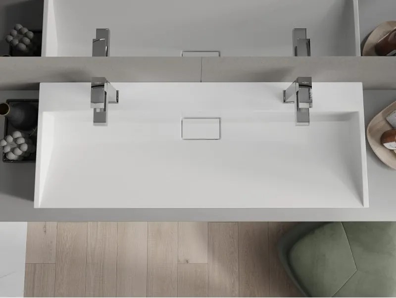 Mexen Ava opbouw wastafel van composiet 2/O 120 x 46 cm, wit - 23011202