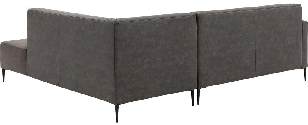 Goossens Key West antraciet, micro leer, 2,5-zits, modern design met ligelement rechts