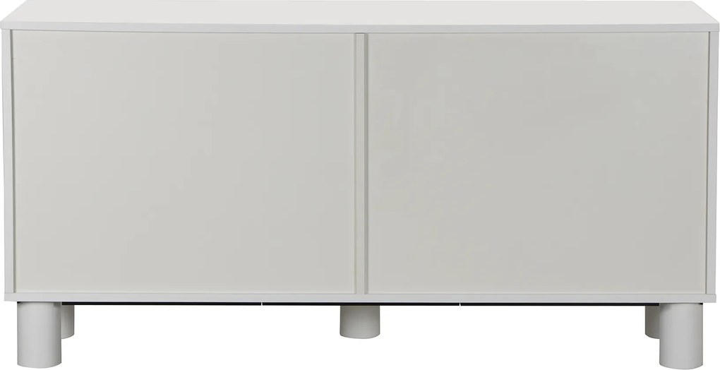 Mat Wit Dressoir Met Strepen 150 Cm - 150x40x75cm.