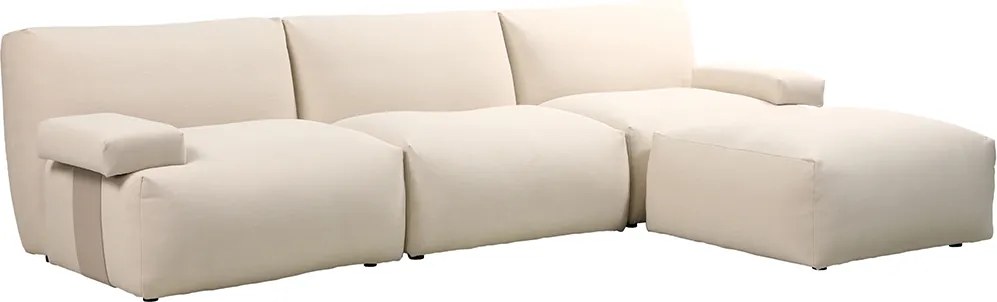 Modulaire Bank Met Hocker Creme